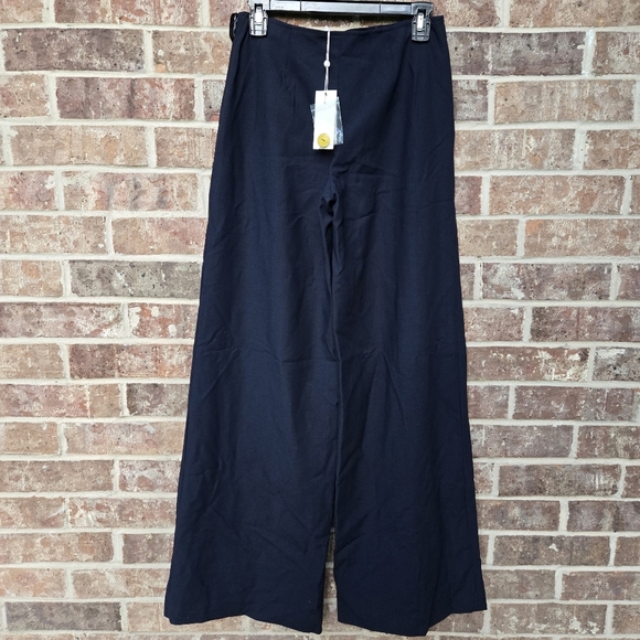 Tory Burch Carrie Button-embellished Crepe Wide-leg Pants NWT Size 2 - Picture 6 of 7